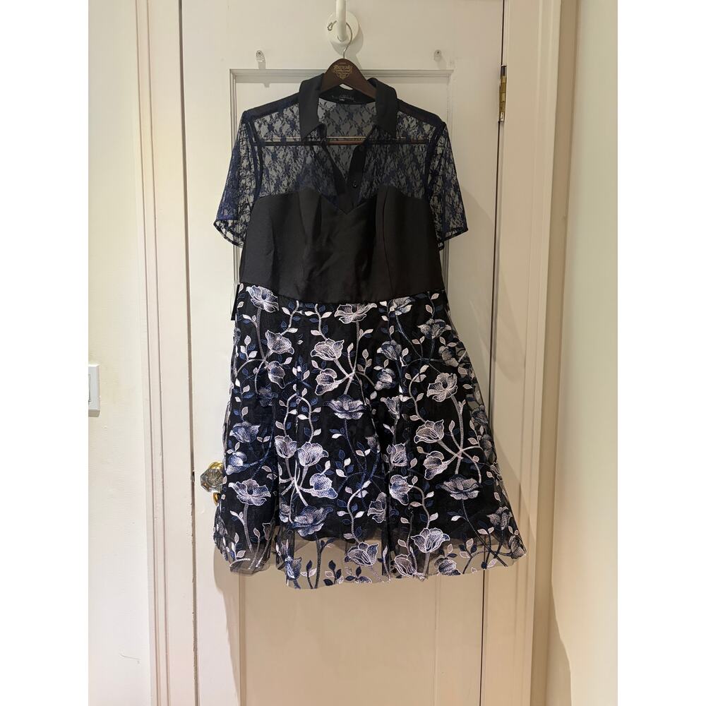Eloquii Lace Floral Dress Cocktail Tulle Size 16 NWT - Picture 2 of 10